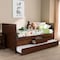 Baxton Studio Linna Modern Walnut Brown-Finished Daybed with Trundle 146-8202 - alternate 7